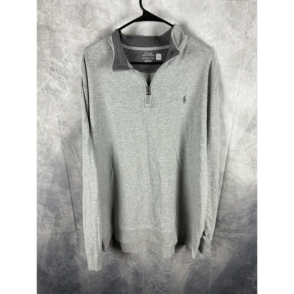 $125 Polo Ralph Lauren Gray Luxury Jersey Half-Zip Sweatshirt Mens Size‎ 2XL